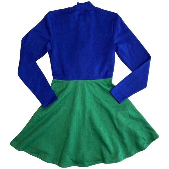 Mighty Fine Dress Women's MEDIUM Blue Green Cute Tree Holiday‎ Seasonal Pom-Pom - Picture 6 of 16